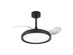 M8831  Mistral Mini 45cm 40W LED Dimmable Ceiling Light With Built-In 28W DC Fan, 2700-5000K Remote Control, Black